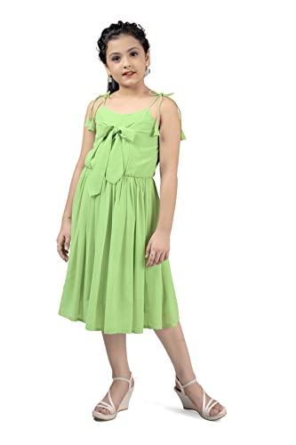 Image of Fashion Dream Girl's Calf Length Tie-Up Dresses (Pista 3-4 Year)