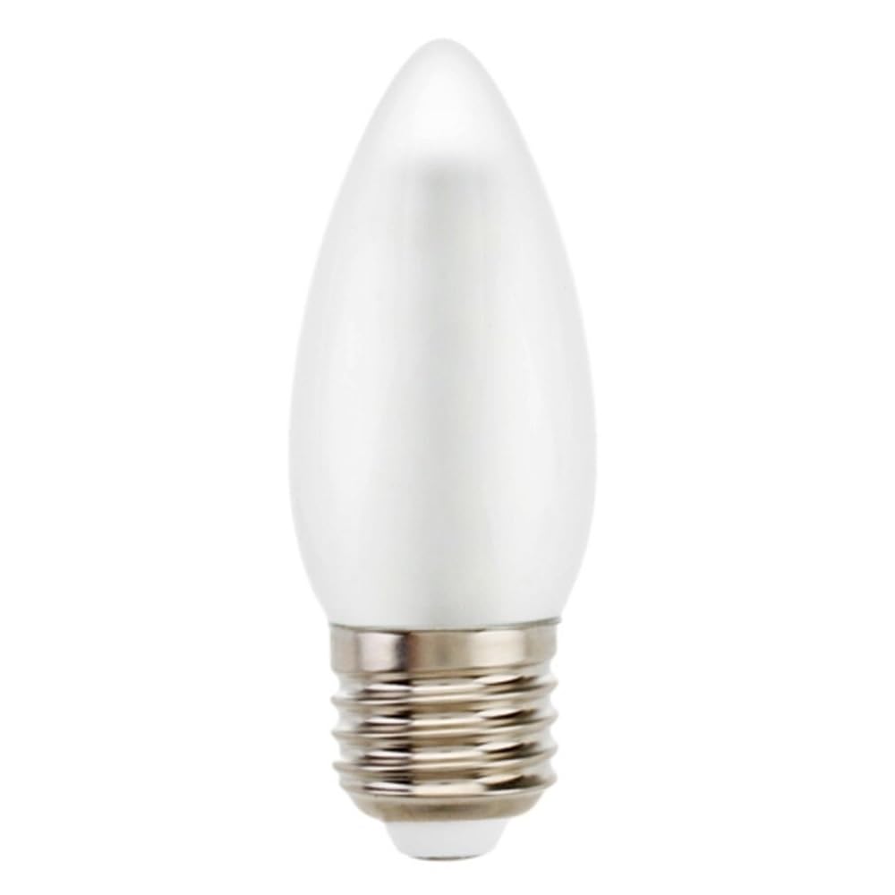 1fortunate lights, Paquete de 20, bombilla de vela LED C35 AC220V E14 3W restaurante sala de estar luces lámpara de cristal fuente de luz(Cold white,E27 Frosted Cover)