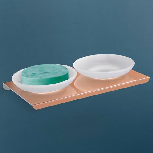 Image of Plantex (Primax) Stainless Steel Double Soap Dish /Soap Holder /Soap Stand /Bathroom Accessories - Wall Mount (Rose Gold-Matt)