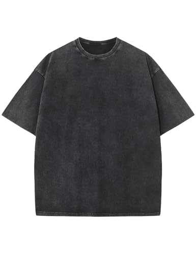 Image of Arssm Men Oversized T Shirts Vintage Tee Loose Fit Short Sleeve Casual Streetwear Baggy Washed Unisex Tops