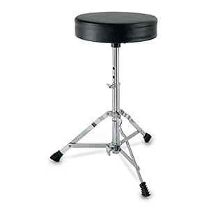 XDrum Drumkruk Semi – Verstelbare Drumkruk, verstelbaar van 50-62 cm – Drie stabiele poten met rubberen voeten, inklapbaar – Extra dikke 4 cm vulling voor comfortabel zitten