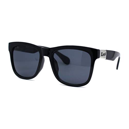 Locs All Black Gangster Horn Rim Sunglasses