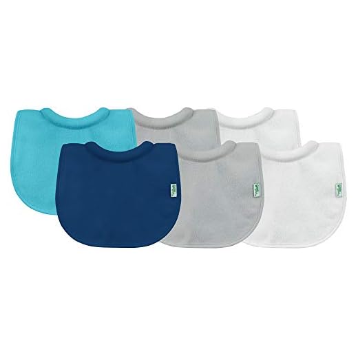 green sprouts Stay-dry Milk Catcher Bibs (6 Pack) | Collar absorbs milk to prevent rashes | Waterproof inner layer, Absorbent terry cotton, Machine washable