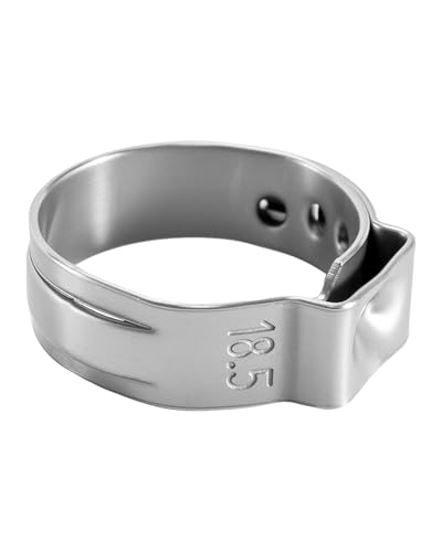 Stepless Ear Clip Fit for Hose And Conduit Industrial Maintenance or Multi Unit Assembly Needs, Replace 16700020, 15.3mm (Closed)-18.5mm(Open), 100Pcs