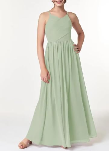 Junior Bridesmaid Dresses for Wedding Sleeveless Chiffon Flower Girl Dress A Line Formal Evening Party Gown3
