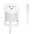 Mini Desktop Power Hub Grommet Socket Desk Outlet Build-in 1 US Standard Outlet with 6.56 FT Extension Cord (White)