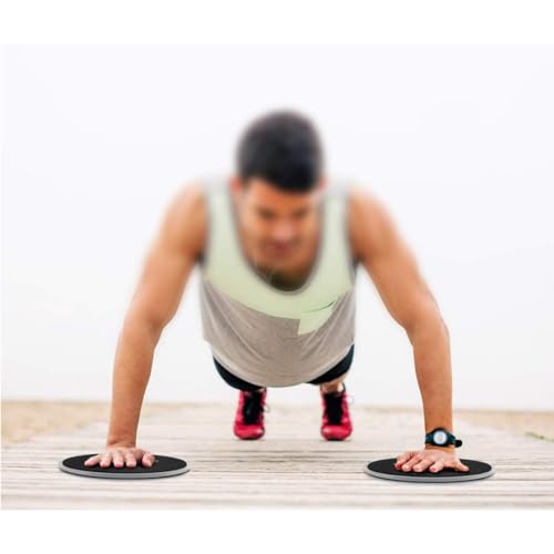 LiJuanWang Core Sliders,2 PCS Cdiscos Deslizadores Core,Discos Doble Cara Deslizantes para Entrenamiento,Hogar,Yoga,Fitness,Pilates,Ejercicios de Cuerpo para alfombras y Pisos Duros(Negro) - Imagen 3