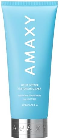 AMAXY Bond Intense Restorative Hair Mask – Deep Conditioning Treatment for Dry, Damaged Hair – Keratin-Enriched Formula for Frizz Control & Split End Repair – Sulfate-Free – 6.76 fl oz
