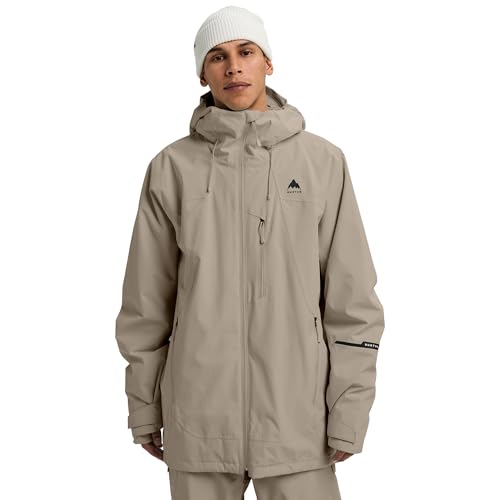 Burton Mens Reserve 2-Layer Shell Jacket Waterproof Winter Snowboard Jacket for Layering with Hood Summit Taupe Medium