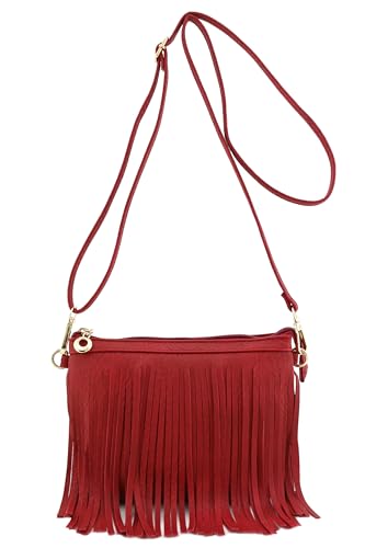 Image of FashionPuzzle Small Fringe Crossbody Bag with Wrist Strap