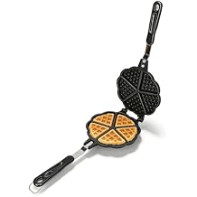 HERCHR Waffle Pan Maker, 5.9in Waffle Maker Double Sided Mini Pancakes Maker Machine, Portable Waffle Baking Pan Skillet Non Stick Camping with Long Handle for Family Breakfast Baking