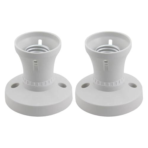 KFSCIP 2 Pack E27 Ceiling Rose Lamp Holder with Screw Light Fitting Ceiling Light Adapter UK for Bulb Conversion 7.5 Cm*7.2 Cm*5 Cm Bakelite Shell