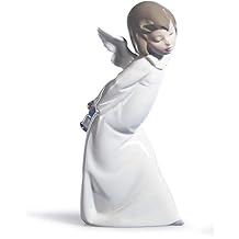 LLADRO Curious Angel Figurine. Porcelain Angel Figure.