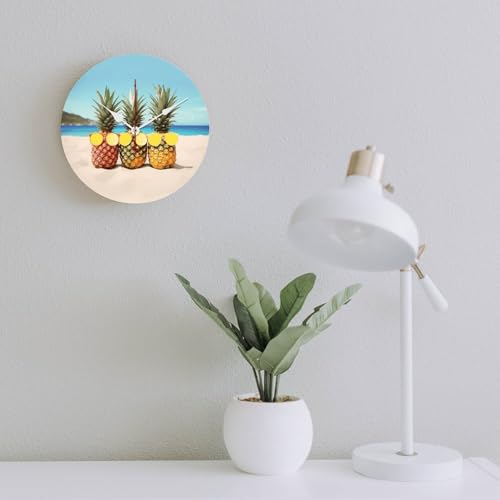 Horloge murale décorative moderne en bois jaune sans échelle - 7