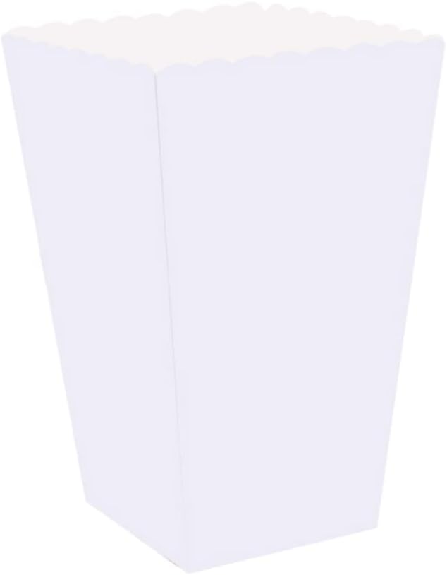 100pcs Striped Popcorn Boxes White Paper Holders for Movie Nights Weddings and Parties for Snacks Favors and Festive Table Decor