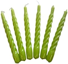 Candles with a Twist®, Made in Italy, 25 Colours Available, Dinner Candles, Twisted Candles Long Burning 5 Hours, Tapered Candles, Lacquered, Unscented Candle Gift Set, 6 pcs. 2.2 x 21cm (Dark Blue)