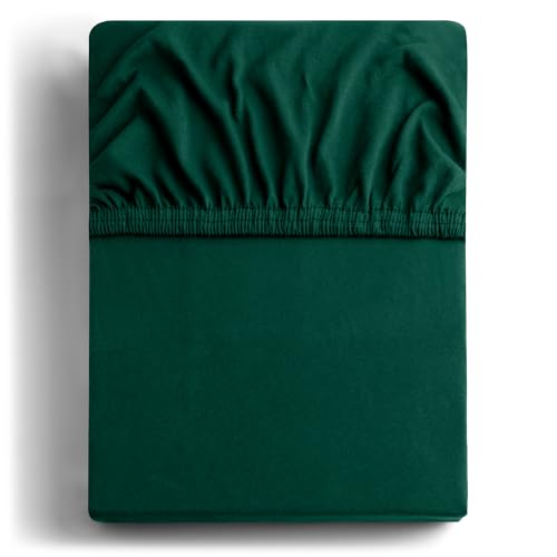 Miniatura 2 de Decoking 150x200-160x200 Cm Cama 150x200 Cm 100 Algodón Peinado Sábana Bajera Ajustable Jersey Botella Verde Amber Collection