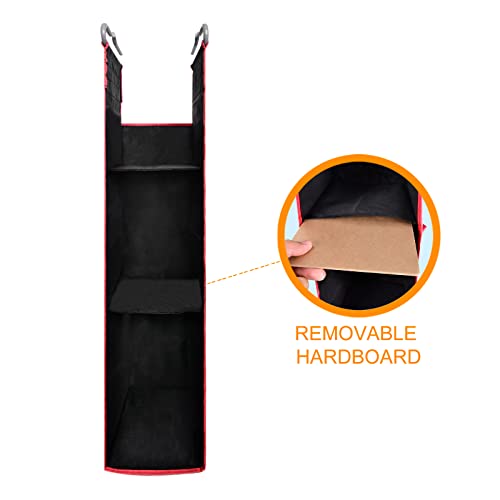 Coastal Rose Locker Organizer Shelf For School Locker, Hanging Locker Decor Accessories Shelves For Girls Boys, Locker Stuff Kit For Work,Gym,Closet(Black-Red) #TOP6