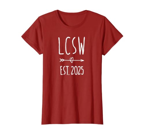 LCSW Graduation 2025 Licensed Clinical Social Worker T-Shirt, Women, Cranberry Red, XX-Large