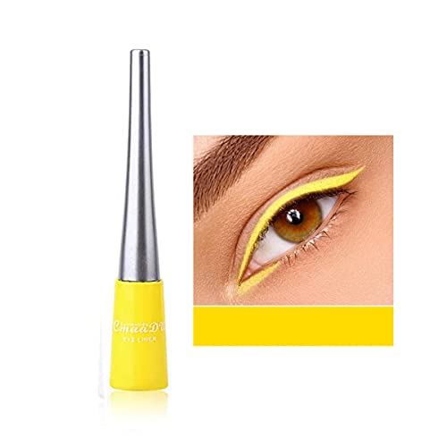 Matte Liquid Eyeliner, OCHILIMA Color Gel Eyeliner, Great Versatility Liquid Eyeliner Long Lasting Makeup Waterproof High Pigmented Colorful Eye Liner Pen for Women Girls (09# Yellow)