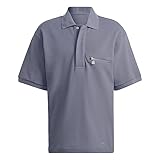 adidas Men's Blue Version Tie-Break Cotton Polo Shirt, Grey, Large