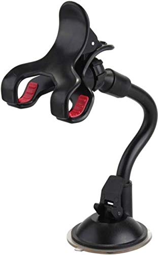 Image of Car /Bike Mobile Soft Tube Holder with Multi Angle 360 Degree Rotating Clip, Window, Windshield, Windscreens, Dashboard for All Smartphones