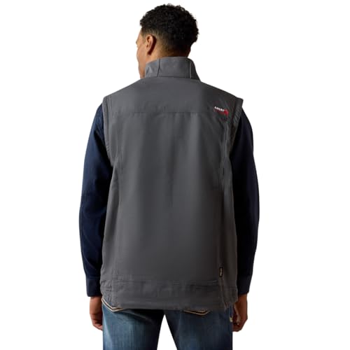 Image of ARIAT Mens Mns Fr Dralht Strch Cnvs Ins Vst Irn Gry Vest, Iron Gray, 3X-Large Tall US