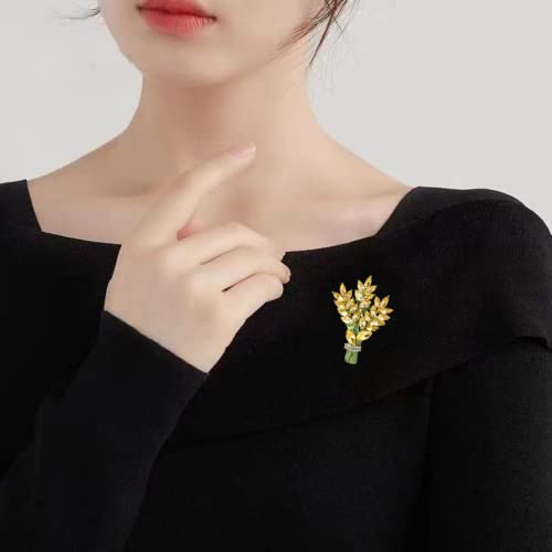 Image of Lavender flower brooch crystal rhinestone tulip brooch elegant accessories jewelry women brooches and pins fashion jewelry wedding flowers lapel pin