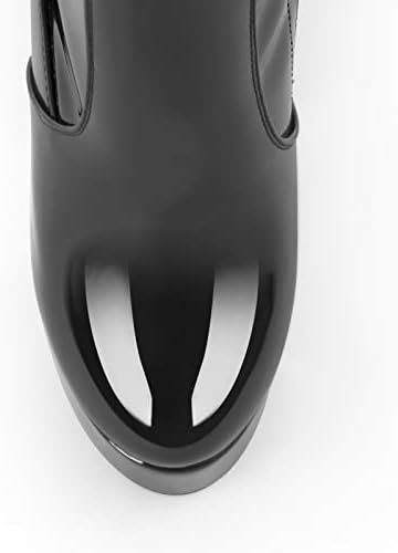 Only Maker Laarzen boven de knie met hoge hak en plateau voor dames, zwartpolyurethaan., 41 EU Only Maker Laarzen boven de knie met hoge hak en plateau voor dames, zwartpolyurethaan., 41 EU