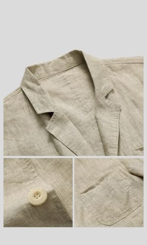 Blazer lin homme décontracté veste ajustée manches longues chic - 7