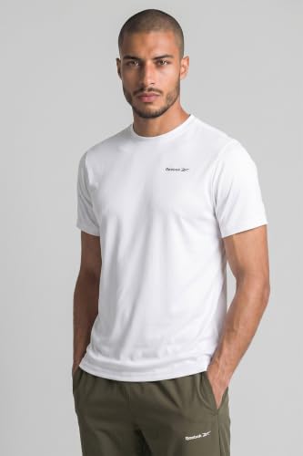 Image of Reebok Men's Polyester Gym T-Shirt - Moisture Wicking Sports T-Shirt for Men | Workout Running Training Tshirt for Men | Half Sleeve Active Tee
