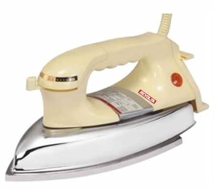 REVOLTA Plancha Heavy Weight Dry Iron with Advance Soleplate and Anti-Bacterial German Coating Technology, Ivory