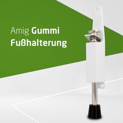 Amig- Türfeststeller zum Festhalten und Offenhalten von Türen | Zamak Vertikaldeckel | Die Tür nicht zu knallen | Maße: 165 x 30 mm | Gehweg: 45 mm | Weiss Farbe