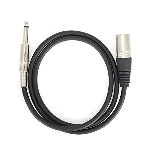 XLR Male to 1/4 Inch (6.35mm) TRS Jack Lead Balanced Signal Interconnect Cable 1/4 to XLR Patch Cable for Microphone Speaker Stage DJ(2M)