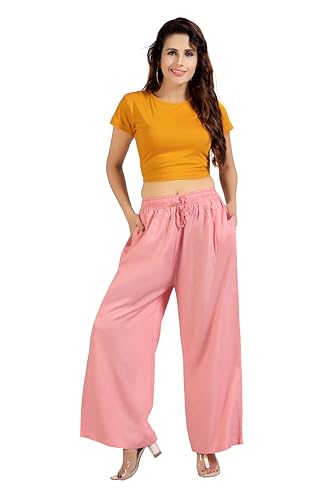 Image of BENKILS Women's Cotton Reyon Regular Fit Palazzo Pants - Available Size - M to 6XL