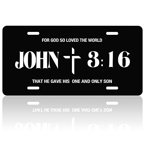 John 3:16 Religious License Plate Cover Cross License Plate For Car Personalise Decoration Stainless Steel Vanity Tag Christian License Plate Frame Fits Standard Us Holder 6.2" X12.2 For Women Men #TOP4