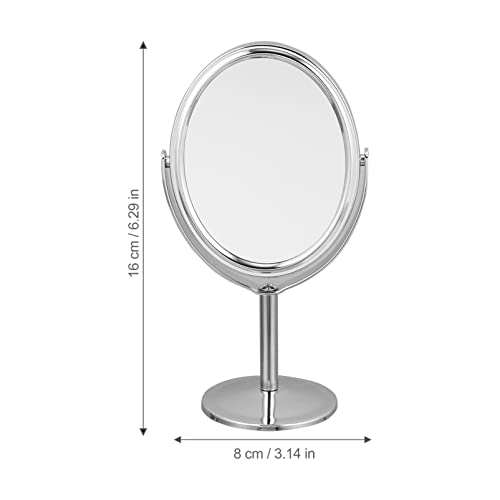 Espejo de maquillaje redondo de mesa pequeño 6.29in ajustable miniatura 2