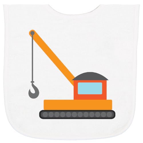 inktastic Kids Construction Crane Baby Terry Cloth Bib