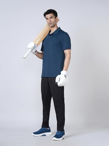 Image of TECHNOSPORT Men Cricket Fan Slim Fit Trackpants Polyester Mid Rise Drawstring Track Pant for Men IPL Match Day Gym Workout Joggers Casual Stretch Sports Training