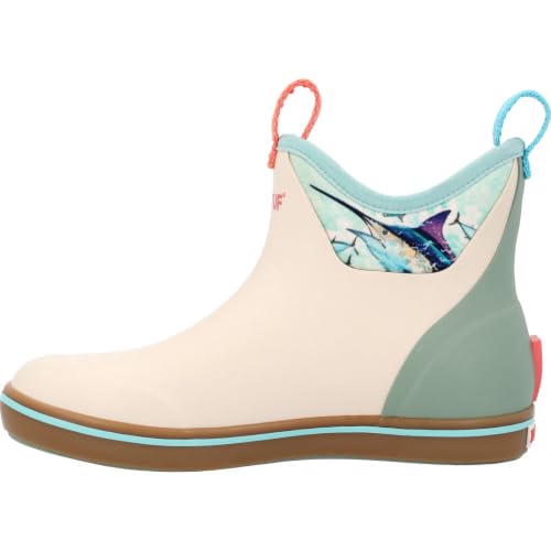 Image of XTRATUF 6 inch Women's Ankle Deck Boot Guy Harvey - Lightweight, 100% Waterproof Rubber Footwear - Non-Marking, Slip-Resistant Outsole - Moisture-Wicking Liner