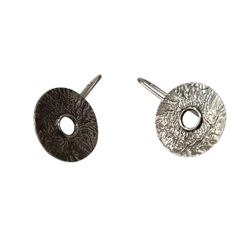 Boucles d'oreilles rondes argent 21mm anti-allergie avec leur fini texturé fait main 925