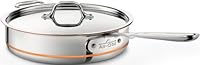 All-Clad 6403 SS Copper Core 5-Ply Bonded Dishwasher Safe Saute Pan with Lid/Cookware, 3-Quart, Silver