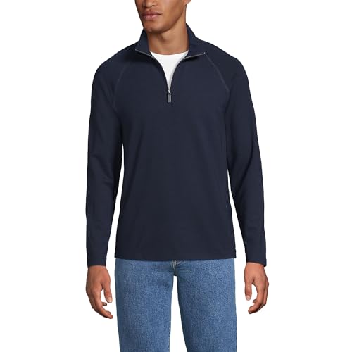 Lands' End Men's Long Sleeve Raglan Hybrid Quarter Zip