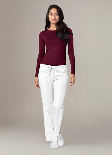 Image of Adar Womens Comfort Long Sleeve T-Shirt Underscrub Tee - 2900 - Burgundy - M