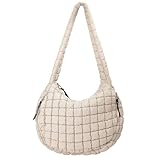 Puffer Tote Bag for Women Large Quilted Tote Bag Quilted Carryall Bag Soft Puffy Crossbody Bag Hobo Handbags Puff Purse