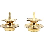 Poompuhar Brass Small Deepam (6 cm x 3 cm x 6 cm, Yellow)