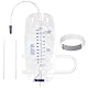 Urinbeutel Set, 5 Stück, 1000ml, 30 cm Schlauchlänge, Anti-Reflux-Ventil, Beinbeutel mit Flip-Drain und verstellbaren Stoffbändern (5 Stück 1000ml/cc)