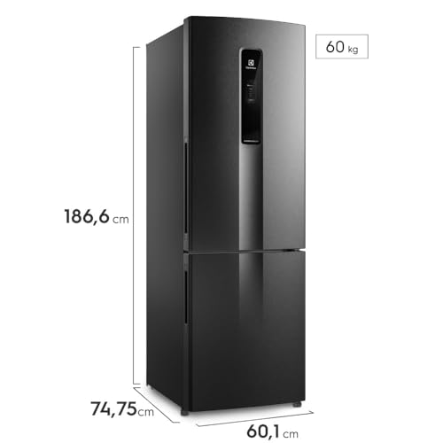 Electrolux Geladeira Electrolux Frost Free Inverter 400L Efficient AutoSense e Rapid Freeze Inverse Black Inox Look (IB6B) Bivolt