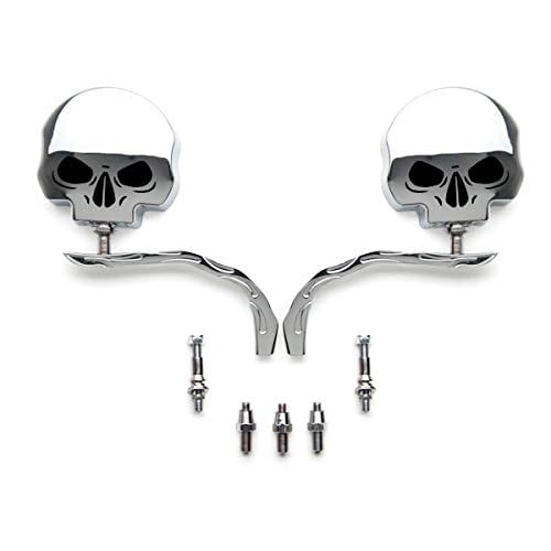 Amazon.com: XKMT-skull Flame Chromed Side Mirrors Compatible With