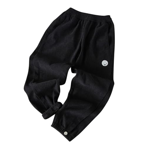 Boys Corduroy Pants Casual Elastic Waist Straight Leg Sweatpants with Pockets Kids Casual Baggy Workout Trousers